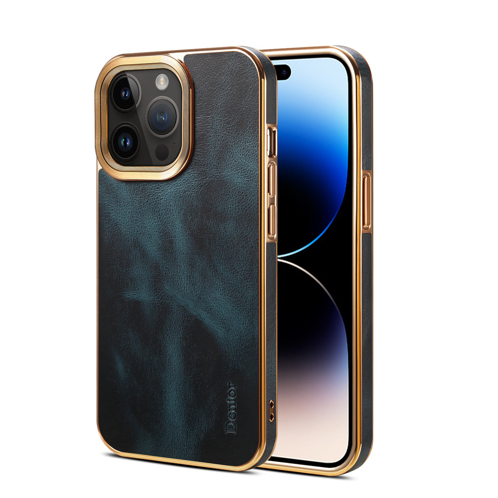 Genuine First-Layer Oil-Wax Cowhide Leather Case for iPhone