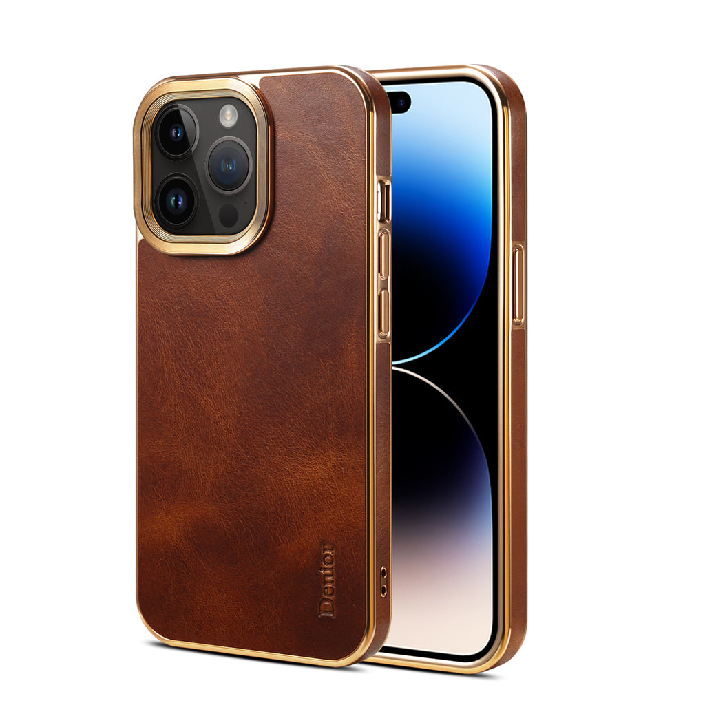 Genuine First-Layer Oil-Wax Cowhide Leather Case for iPhone