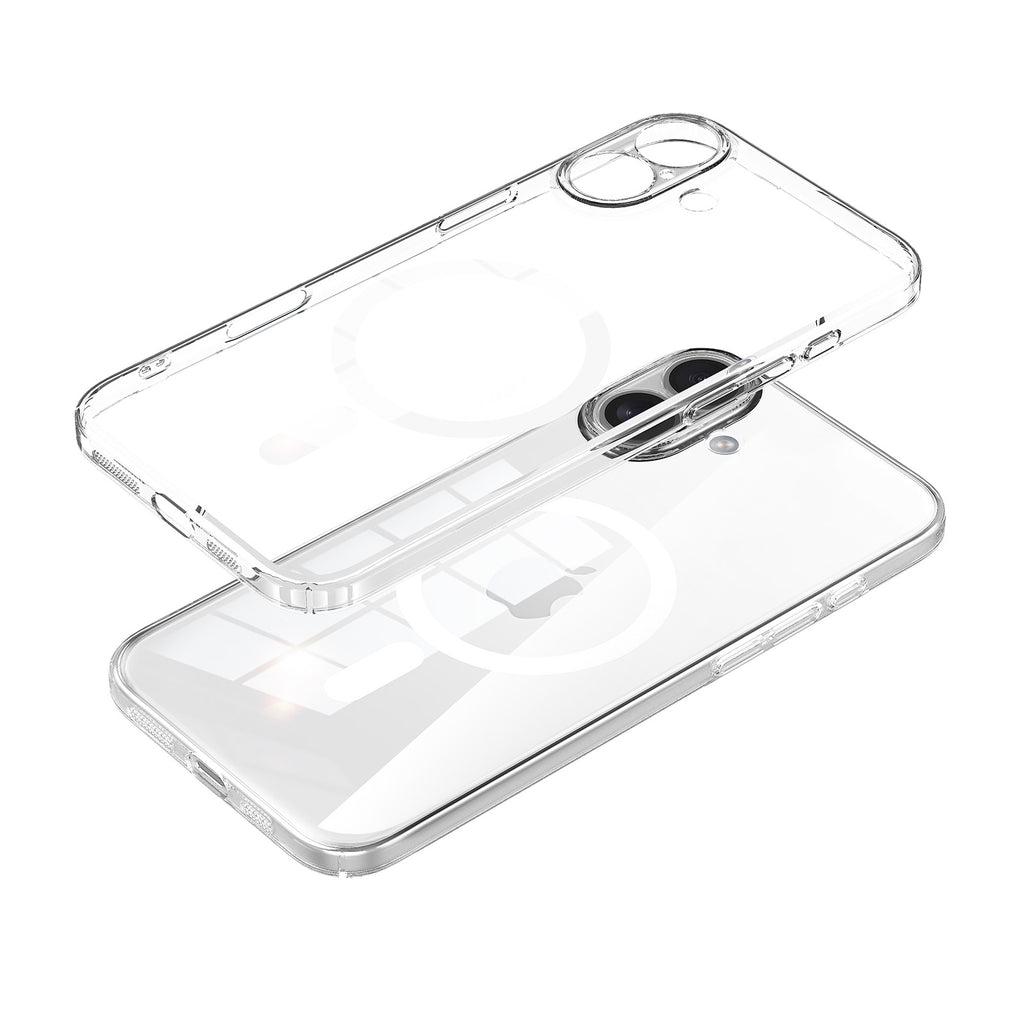 Clear Magnetic Hybrid Case with Hand-Applied Leather Detail for iPhone