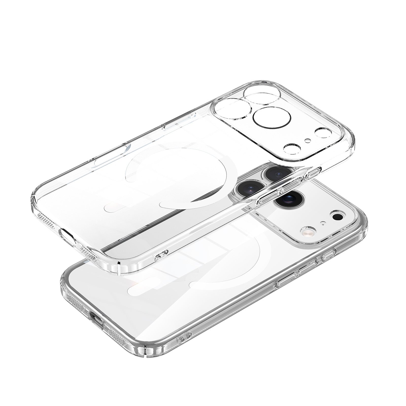Clear Magnetic Hybrid Case with Hand-Applied Leather Detail for iPhone