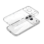 Clear Magnetic Hybrid Case with Hand-Applied Leather Detail for iPhone
