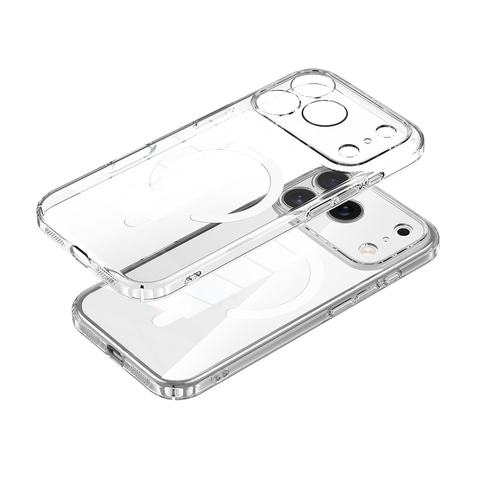 Clear Magnetic Hybrid Case with Hand-Applied Leather Detail for iPhone