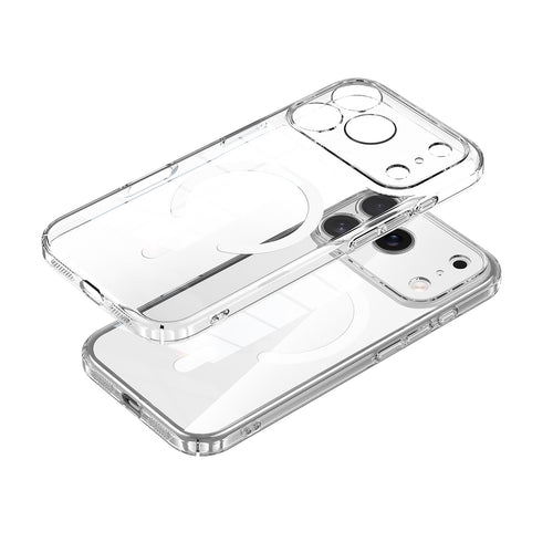 Clear Magnetic Hybrid Case with Hand-Applied Leather Detail for iPhone