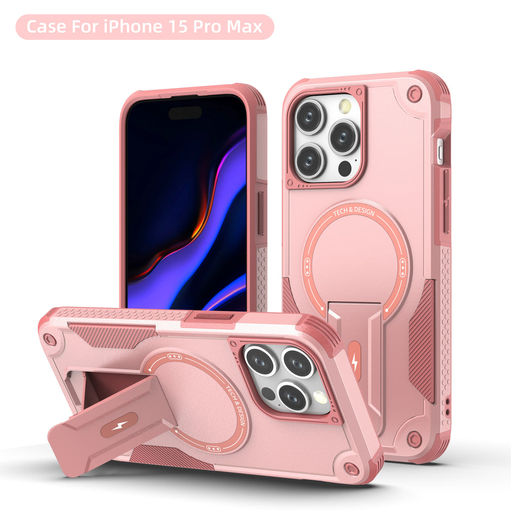 Rugged Magnetic Kickstand Case for iPhone 17 / 16 / 15 / 14 / 13 Series