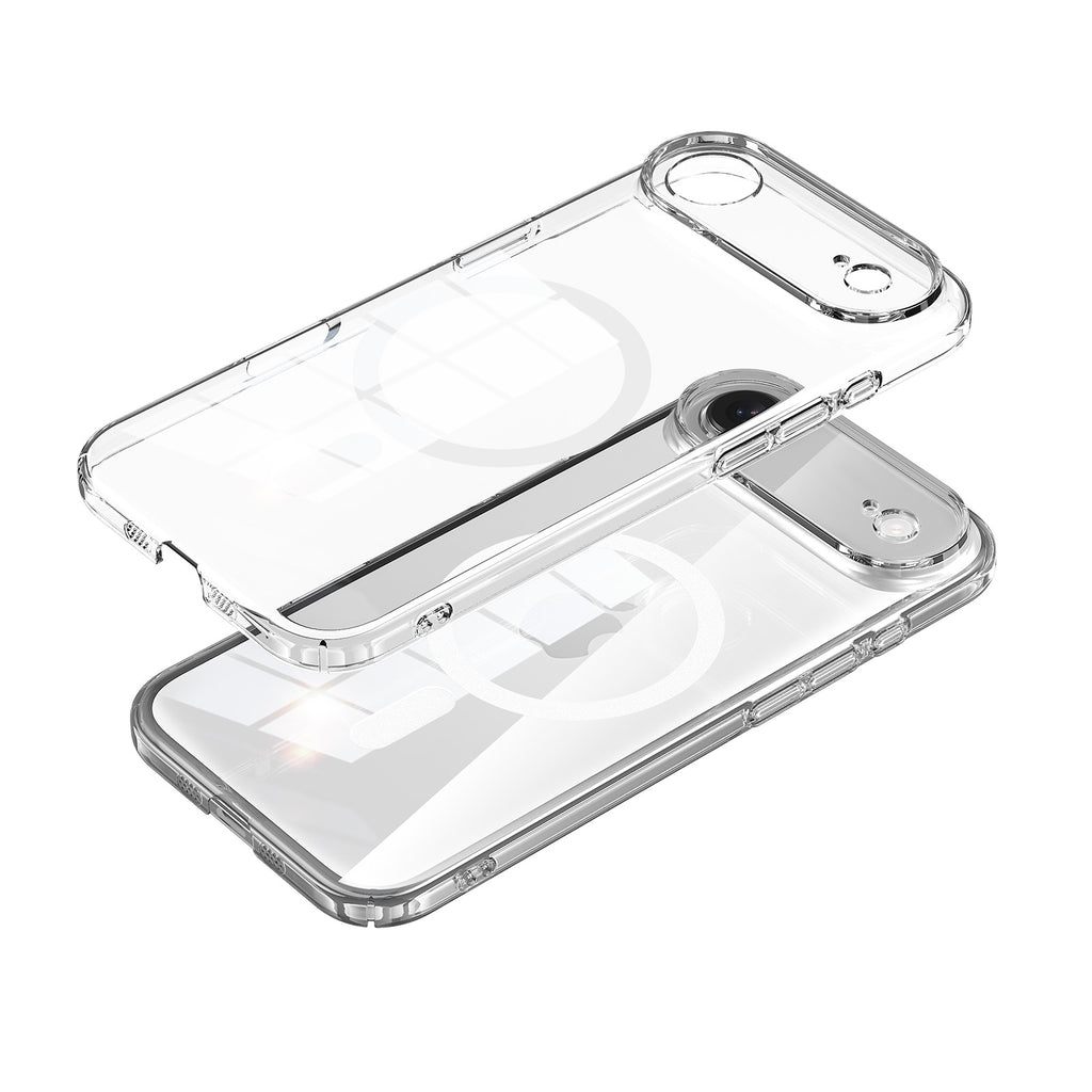 Clear Magnetic Hybrid Case with Hand-Applied Leather Detail for iPhone