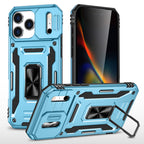 Rugged Shockproof Kickstand Case with Camera Protection for iPhone 17 / 16 / 15 / 14 / 13 Series