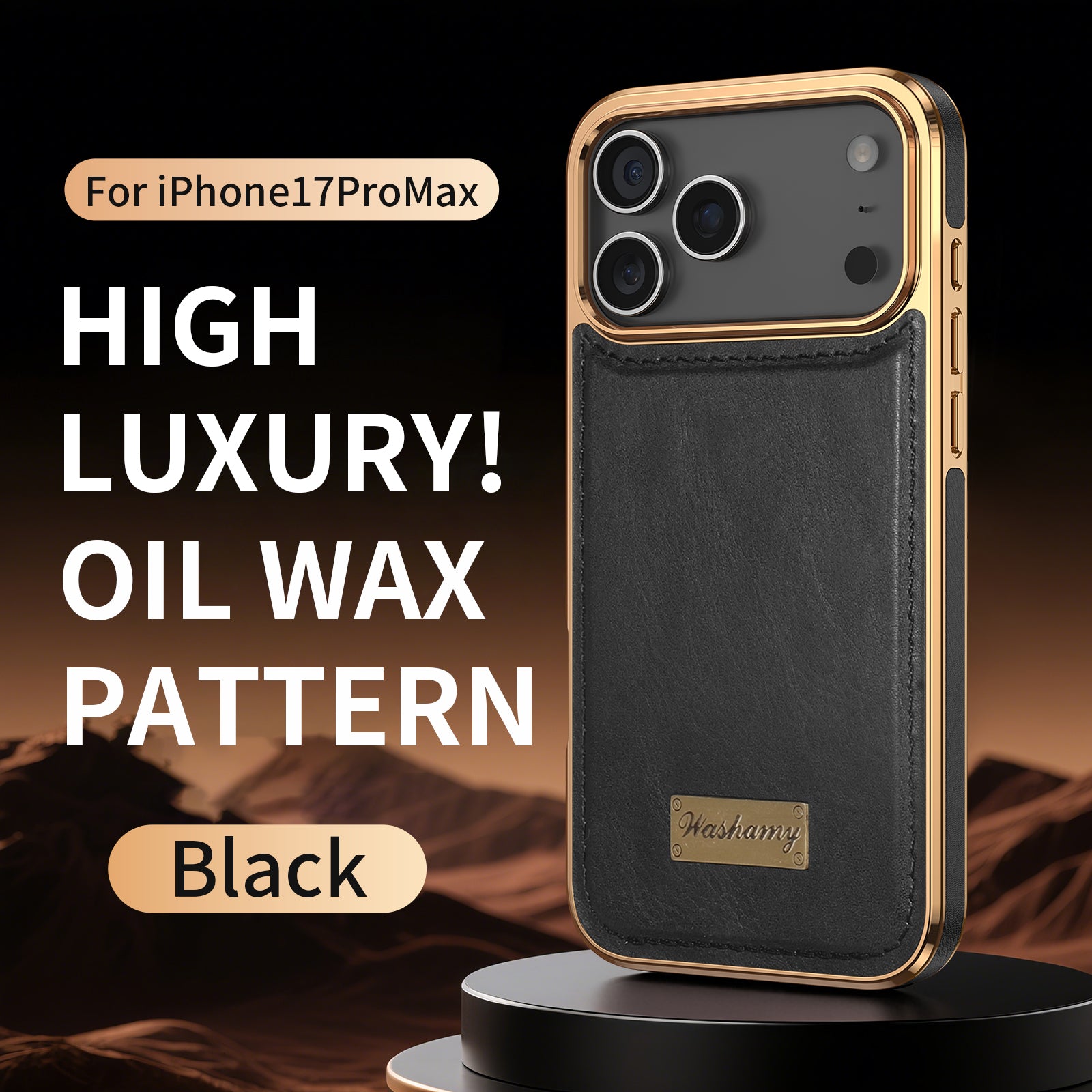 Leather-Look Magnetic Wireless Charging Case with Camera Lens Protection for iPhone