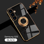 Magnetic TPU + PC Protective Case with 6D Electroplated Solid Color Ring and Magnetic Precision Cutouts(Samsung Galaxy S25/S25 PLUS/S25 Ultra)