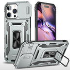 Rugged Shockproof Kickstand Case with Camera Protection for iPhone 17 / 16 / 15 / 14 / 13 Series