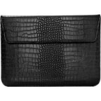 Black Faux Crocodile Laptop Sleeve Case