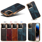 Genuine First-Layer Oil-Wax Cowhide Leather Case for iPhone