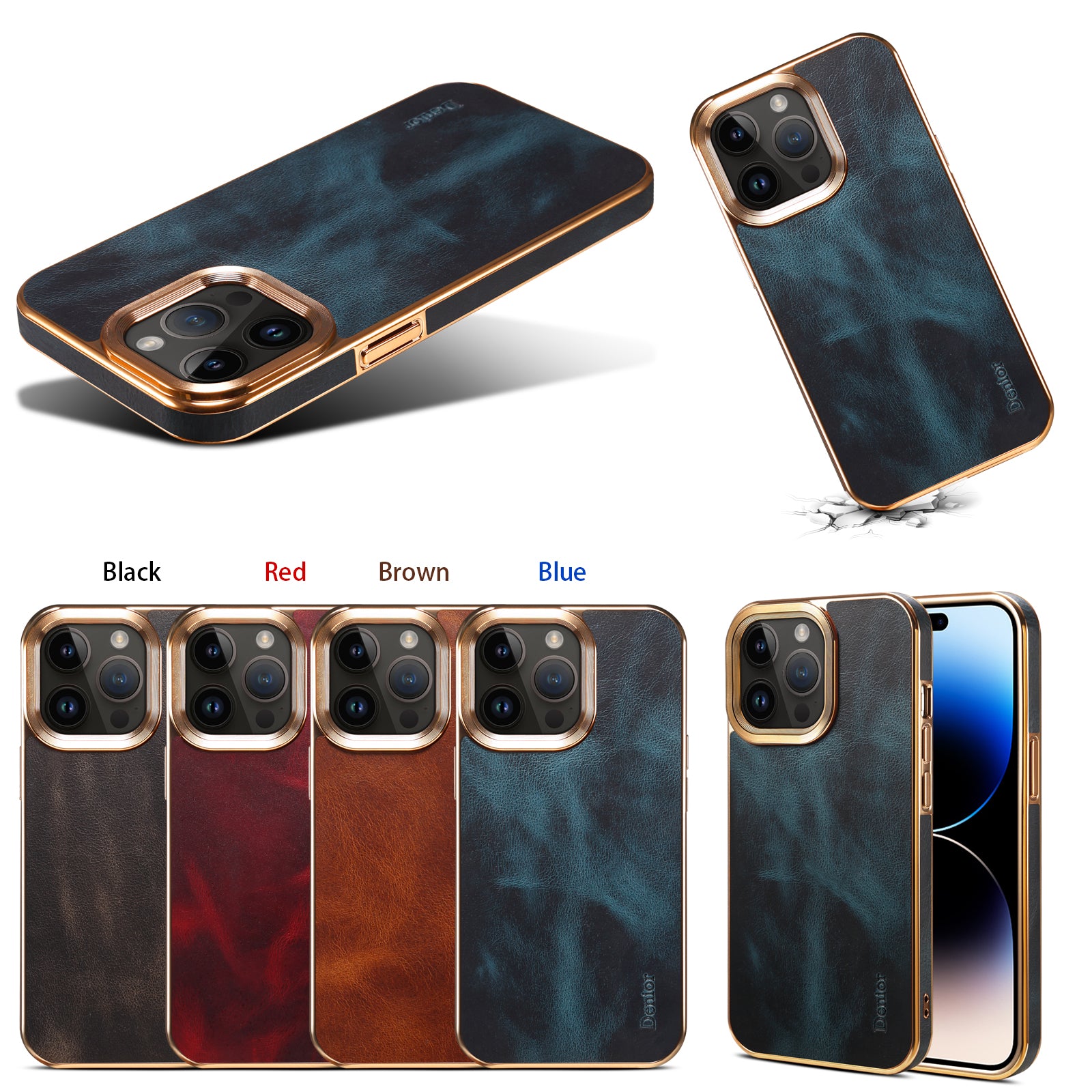 Genuine First-Layer Oil-Wax Cowhide Leather Case for iPhone