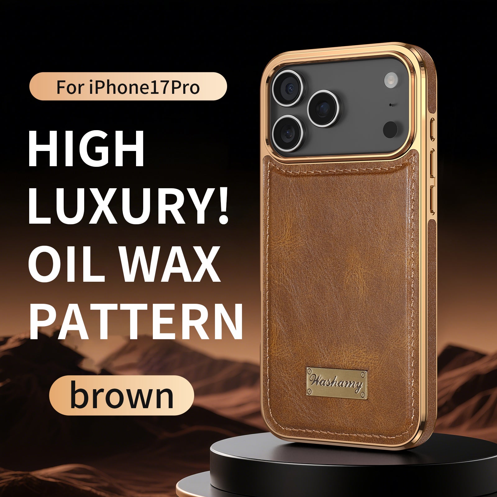 Leather-Look Magnetic Wireless Charging Case with Camera Lens Protection for iPhone