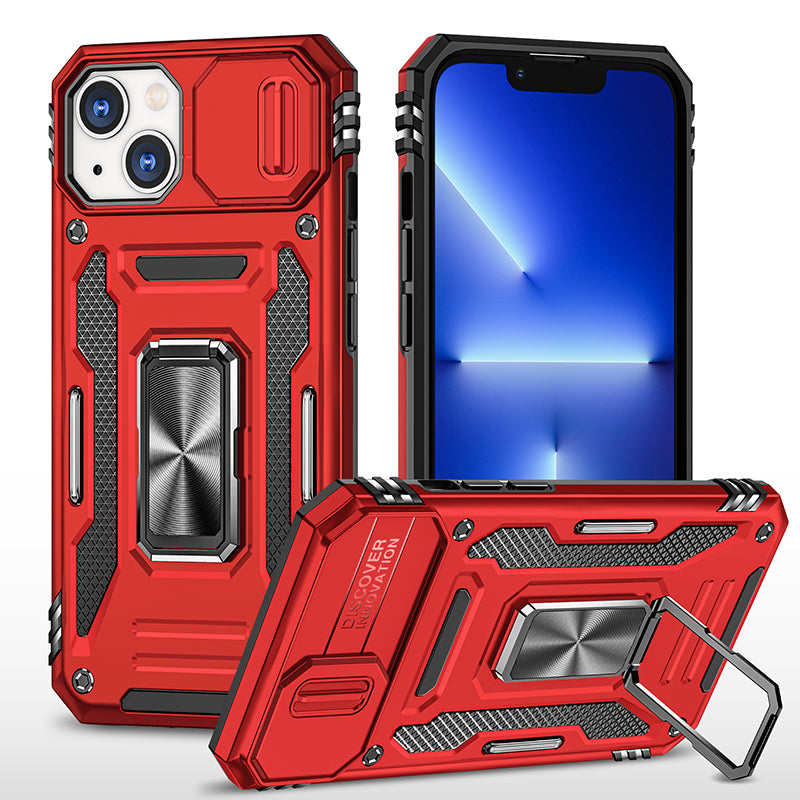 Rugged Shockproof Kickstand Case with Camera Protection for iPhone 17 / 16 / 15 / 14 / 13 Series