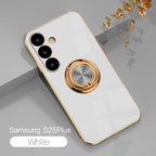 Magnetic TPU + PC Protective Case with 6D Electroplated Solid Color Ring and Magnetic Precision Cutouts(Samsung Galaxy S25/S25 PLUS/S25 Ultra)