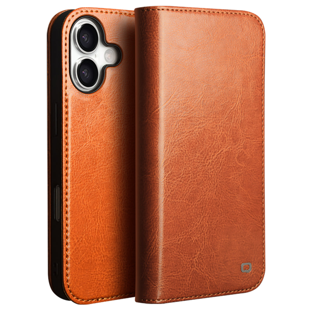 CornerMaple Premium Genuine Leather Wallet Case for iPhone- Magnetic Flip Cover with Card Holder
