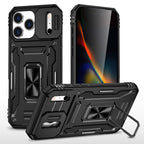 Rugged Shockproof Kickstand Case with Camera Protection for iPhone 17 / 16 / 15 / 14 / 13 Series