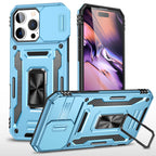 Rugged Shockproof Kickstand Case with Camera Protection for iPhone 17 / 16 / 15 / 14 / 13 Series