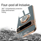 Magnetic TPU + PC Protective Case with 6D Electroplated Solid Color Ring and Magnetic Precision Cutouts(Google Pixel 7/7pro)