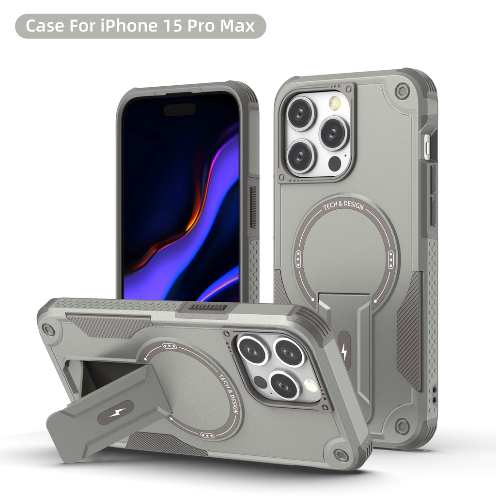 Rugged Magnetic Kickstand Case for iPhone 17 / 16 / 15 / 14 / 13 Series