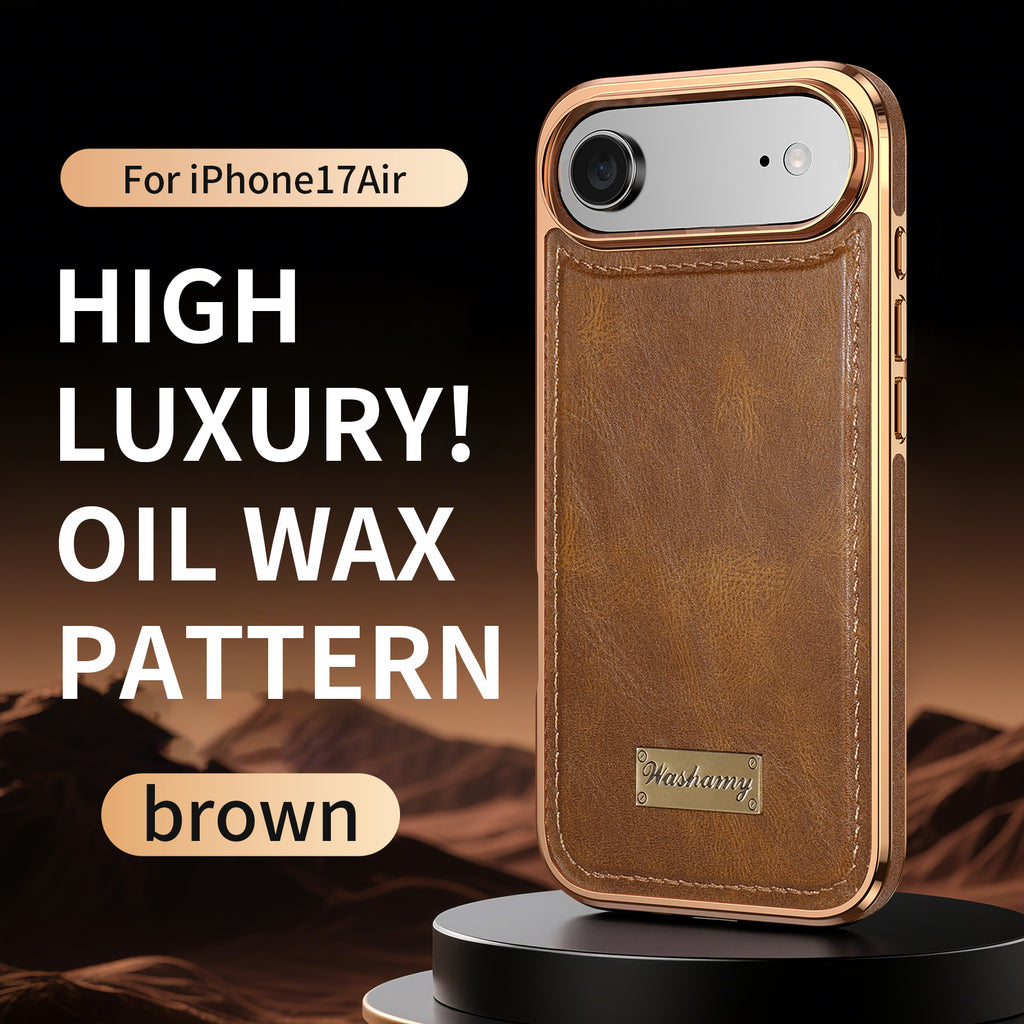 Leather-Look Magnetic Wireless Charging Case with Camera Lens Protection for iPhone