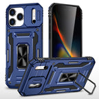 Rugged Shockproof Kickstand Case with Camera Protection for iPhone 17 / 16 / 15 / 14 / 13 Series
