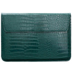 Green Faux Crocodile Laptop Sleeve Case