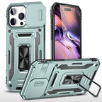 Rugged Shockproof Kickstand Case with Camera Protection for iPhone 17 / 16 / 15 / 14 / 13 Series