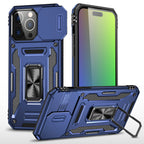 Rugged Shockproof Kickstand Case with Camera Protection for iPhone 17 / 16 / 15 / 14 / 13 Series
