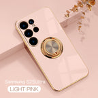Magnetic TPU + PC Protective Case with 6D Electroplated Solid Color Ring and Magnetic Precision Cutouts(Samsung Galaxy S25/S25 PLUS/S25 Ultra)