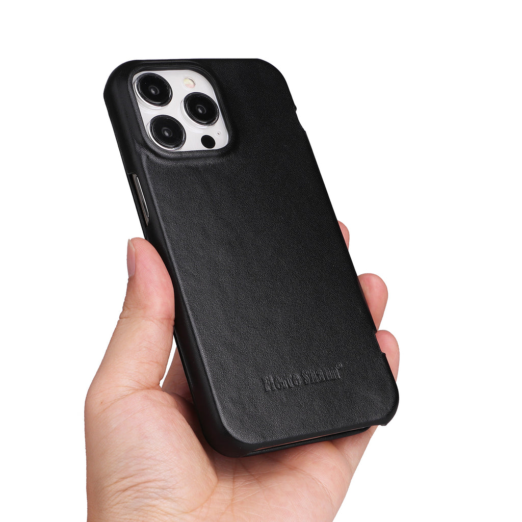 Ultra-Slim Top-Grain Cowhide Leather Magnetic Case for iPhone