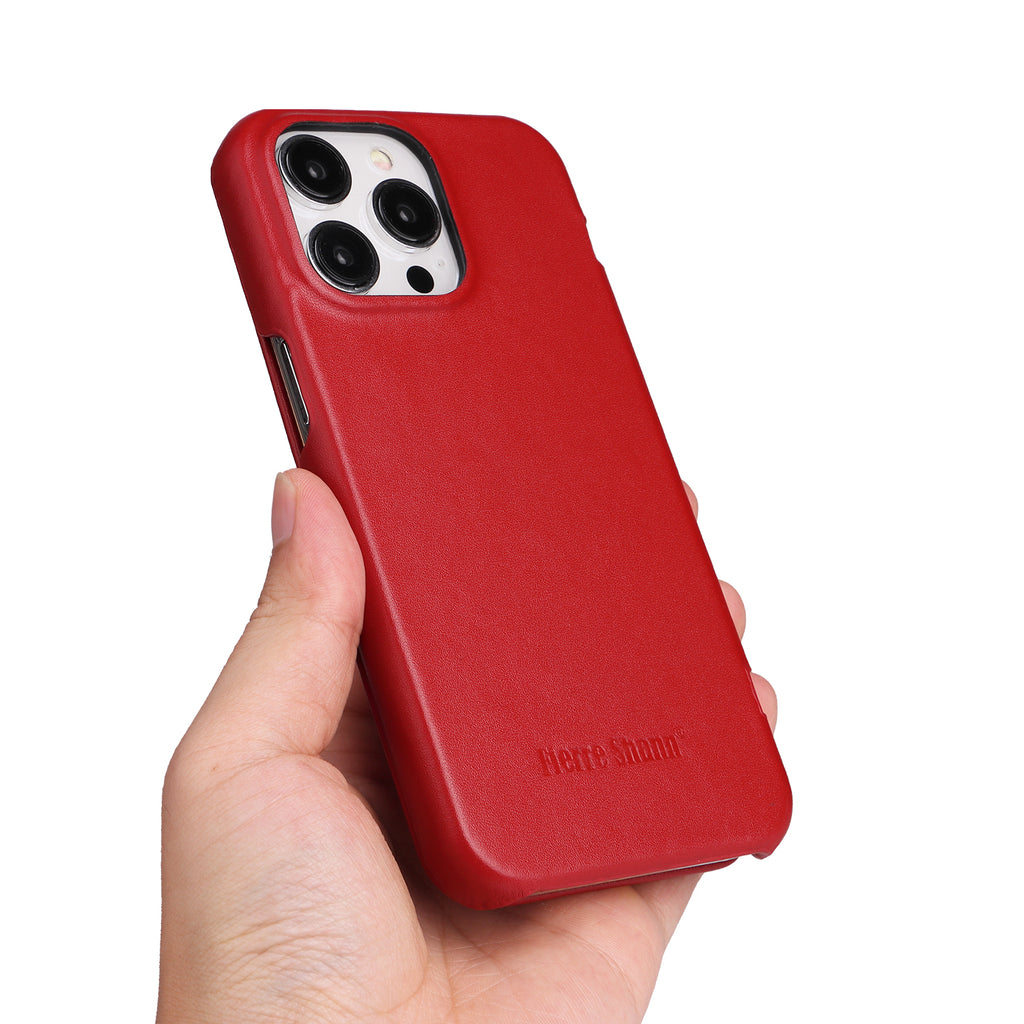 Ultra-Slim Top-Grain Cowhide Leather Magnetic Case for iPhone