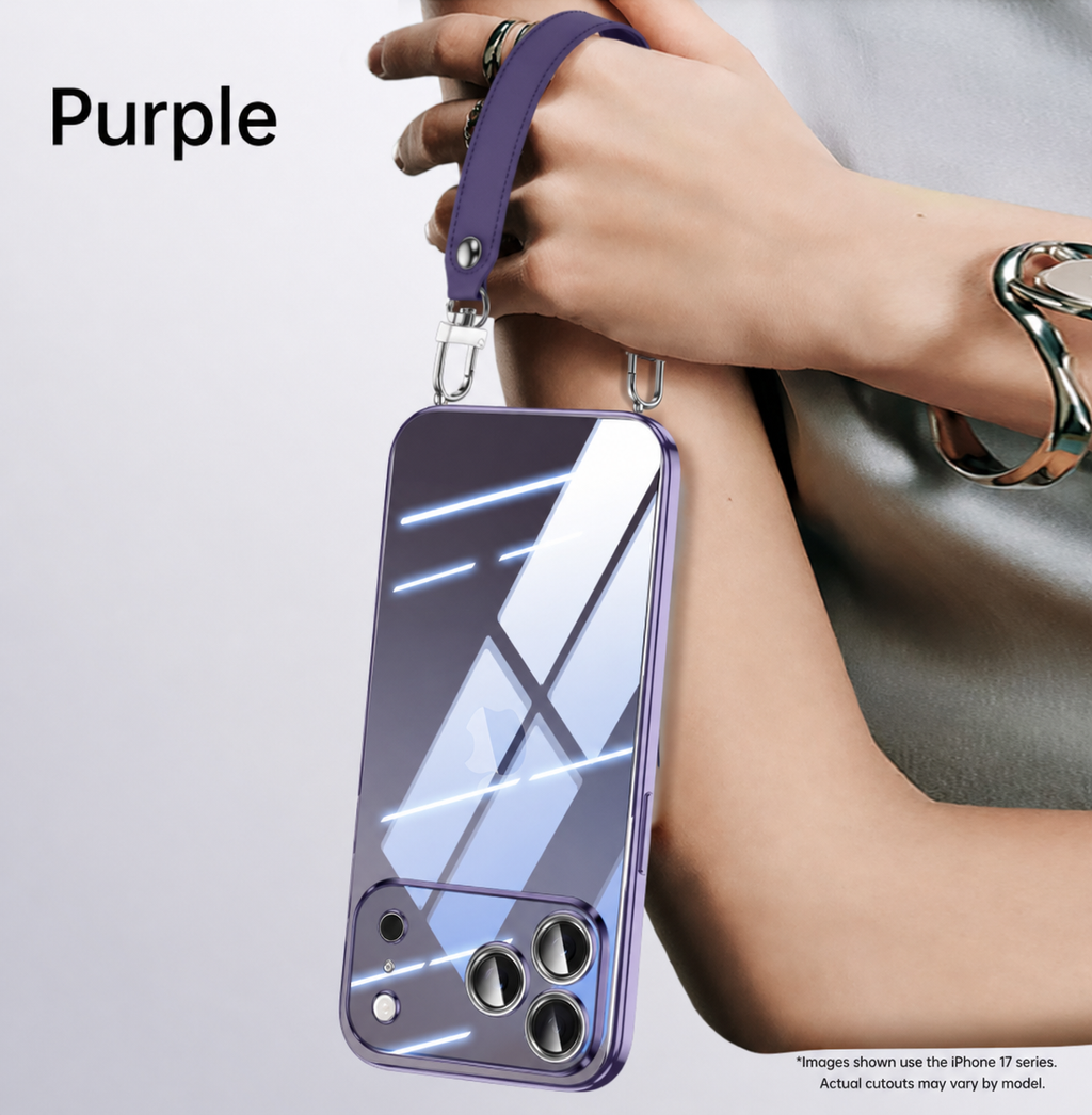 Ultra-Slim Electroplated TPU Soft Case with Skin-Friendly Lanyard for iPhone