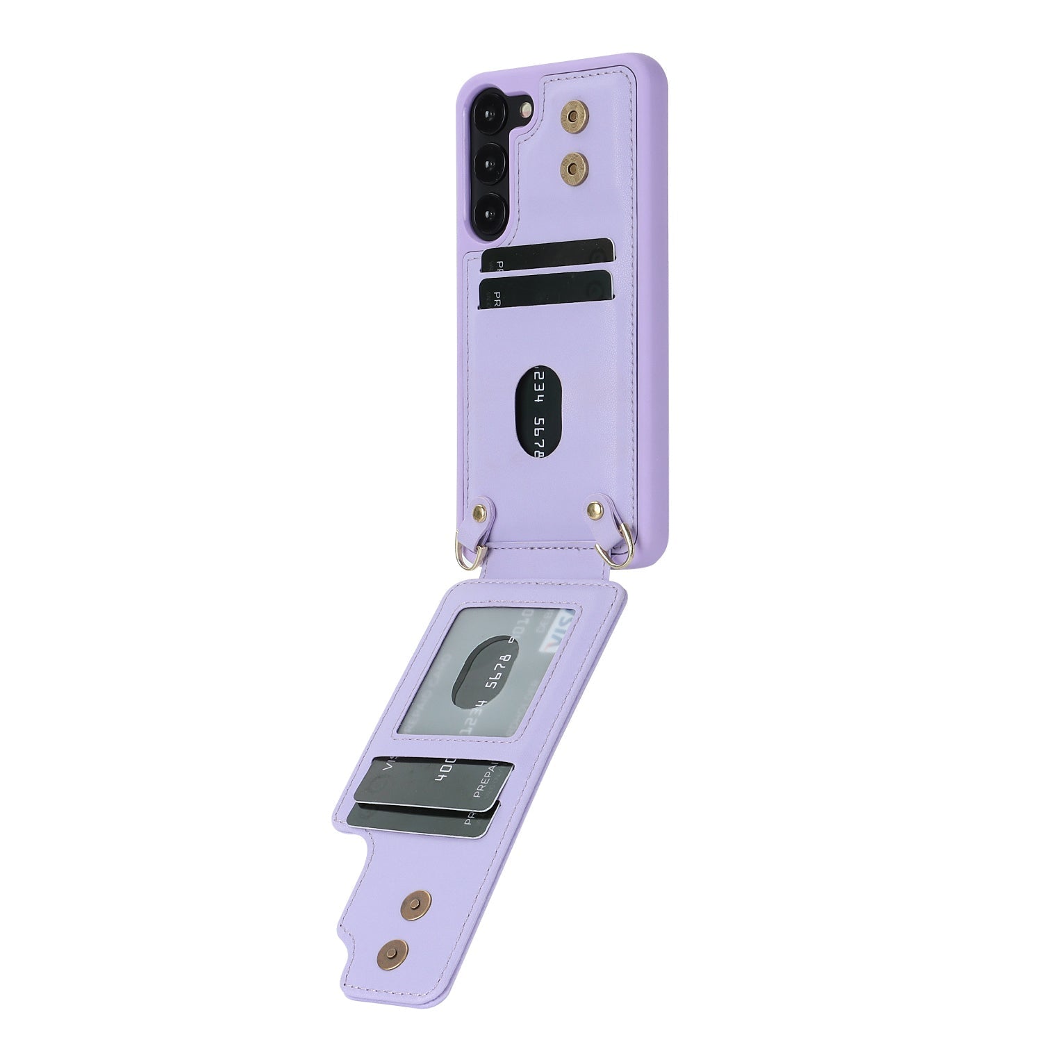 TPU + PU Protective Case with Lanyard for Samsung Galaxy S23 Plus