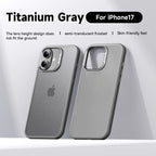 Semi-Translucent Frosted Protective Case with Metal Camera Rings for iPhone 17 Series