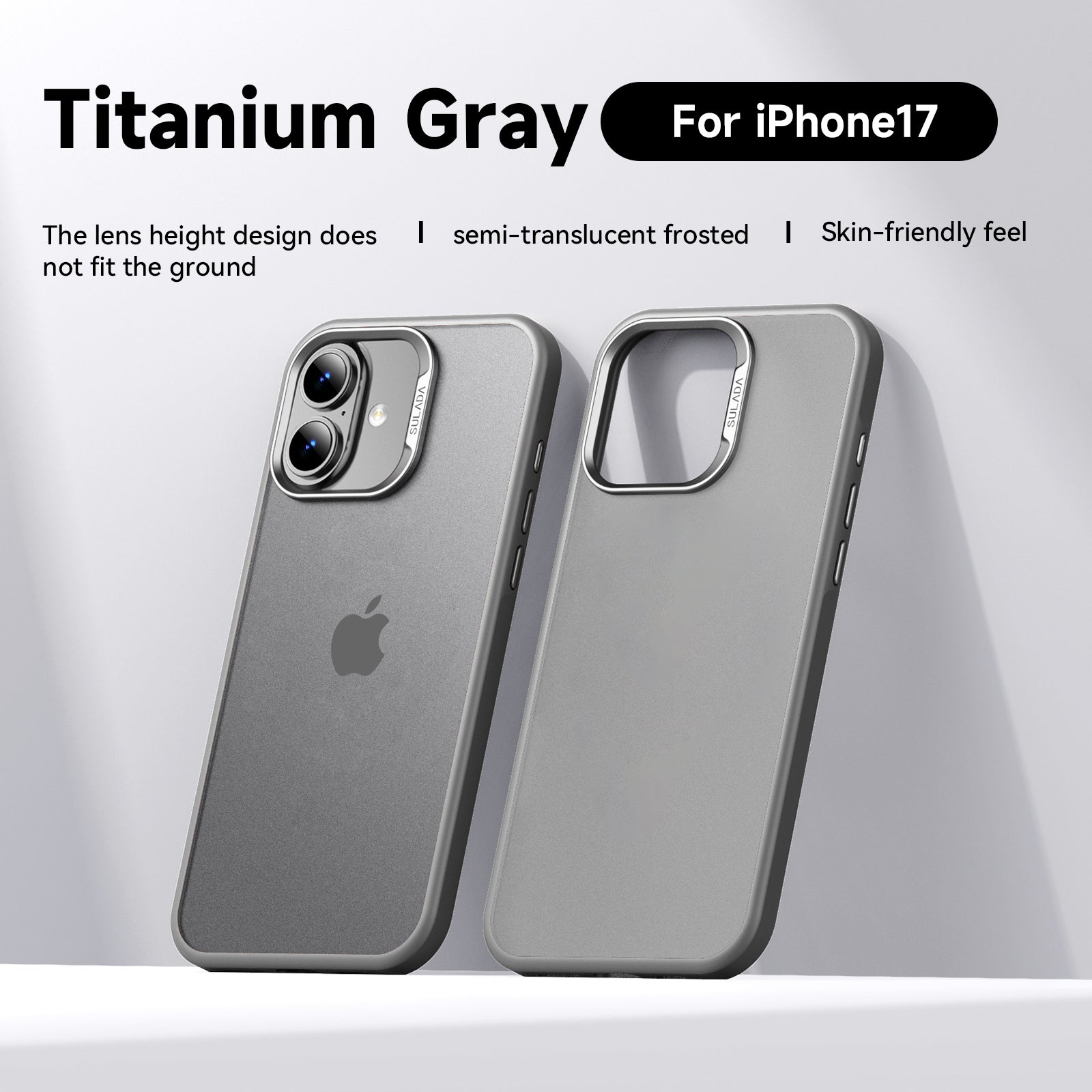 Semi-Translucent Frosted Protective Case with Metal Camera Rings for iPhone 17 Series
