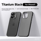 Semi-Translucent Frosted Protective Case with Metal Camera Rings for iPhone 17 Series
