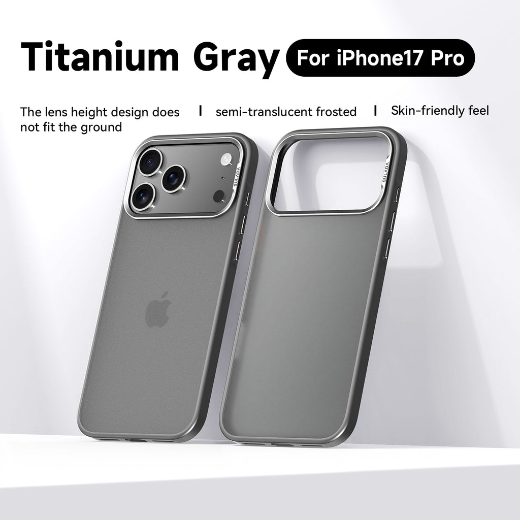 Semi-Translucent Frosted Protective Case with Metal Camera Rings for iPhone 17 Series