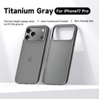 Semi-Translucent Frosted Protective Case with Metal Camera Rings for iPhone 17 Series