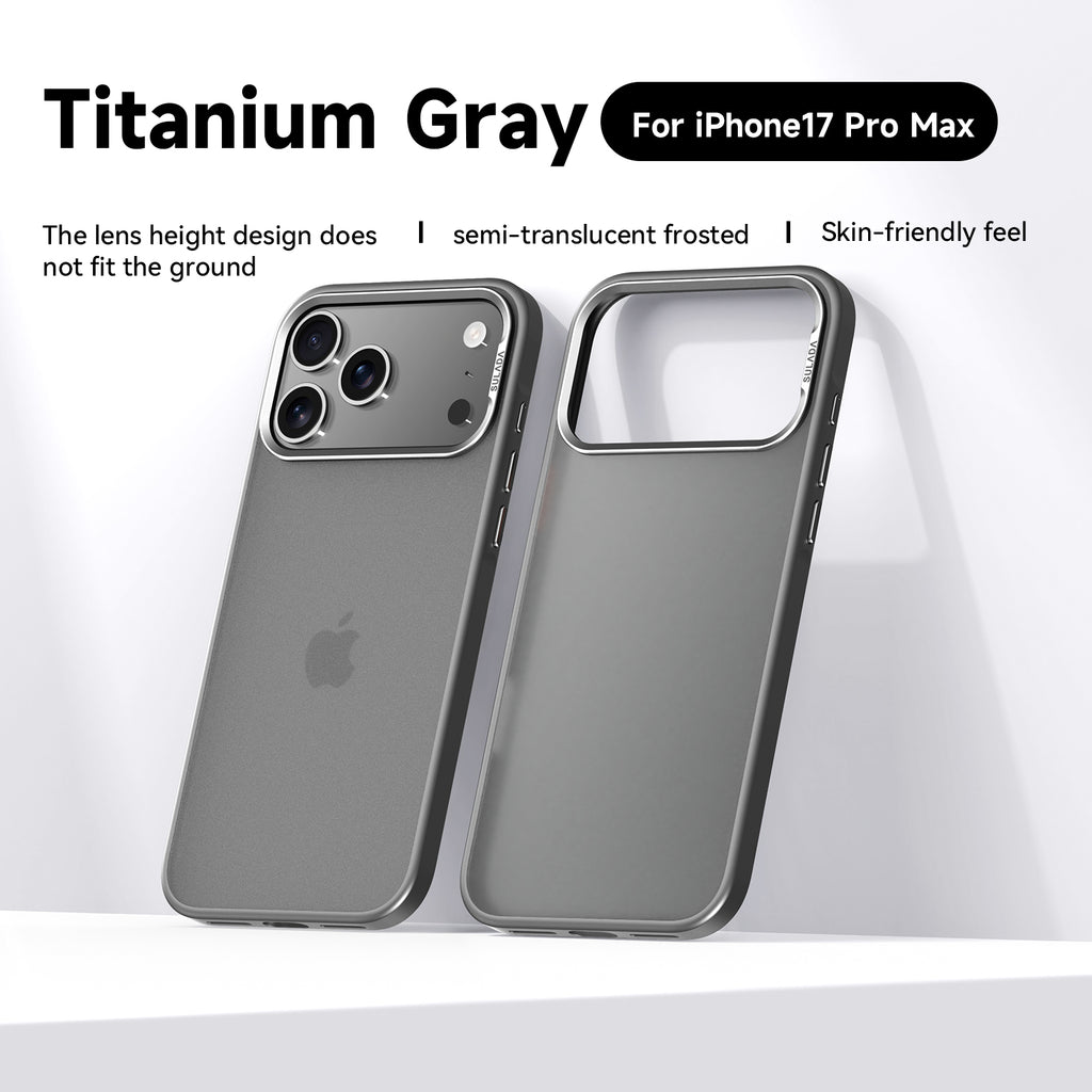 Semi-Translucent Frosted Protective Case with Metal Camera Rings for iPhone 17 Series