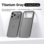 Semi-Translucent Frosted Protective Case with Metal Camera Rings for iPhone 17 Series