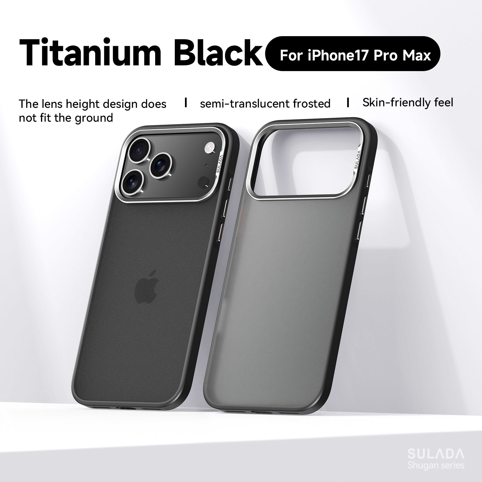Semi-Translucent Frosted Protective Case with Metal Camera Rings for iPhone 17 Series