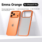 Semi-Translucent Frosted Protective Case with Metal Camera Rings for iPhone 17 Series