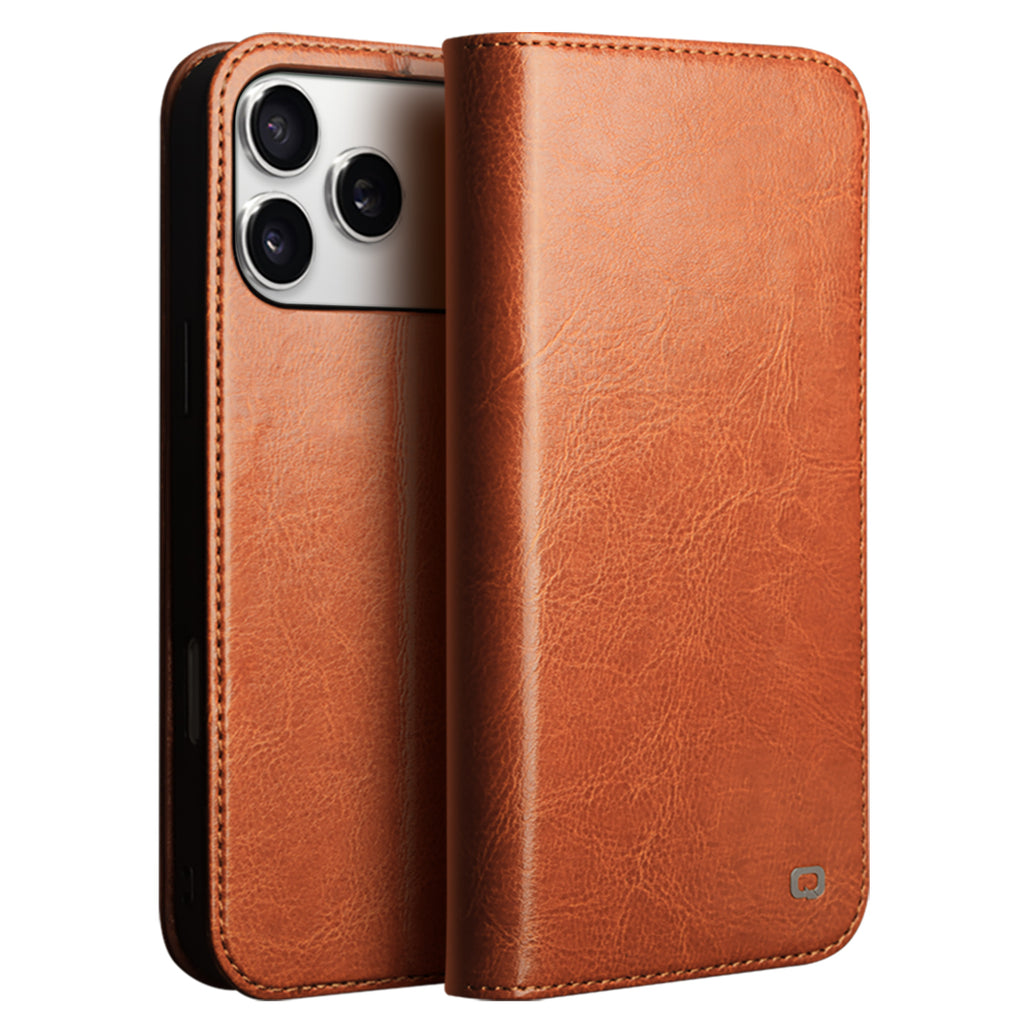 CornerMaple Premium Genuine Leather Wallet Case for iPhone- Magnetic Flip Cover with Card Holder