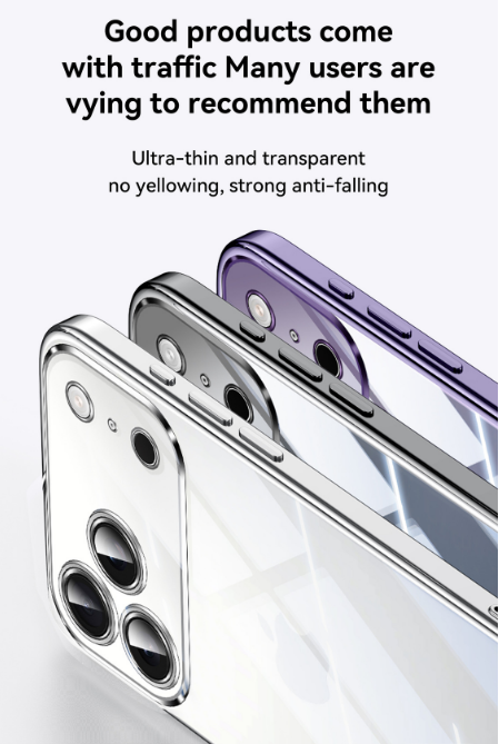 Ultra-Slim Electroplated TPU Soft Case with Skin-Friendly Lanyard for iPhone