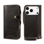 Genuine Vintage Oil-Wax Cowhide Leather Wallet Case for iPhone