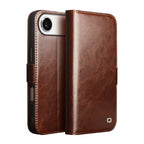 MagSafe Compatible CornerMaple Premium Genuine Leather Wallet Case for iPhone 17 / iPhone Air / iPhone 17 Pro / iPhone 17 Pro Max - Magnetic Flip Cover with Card Holder