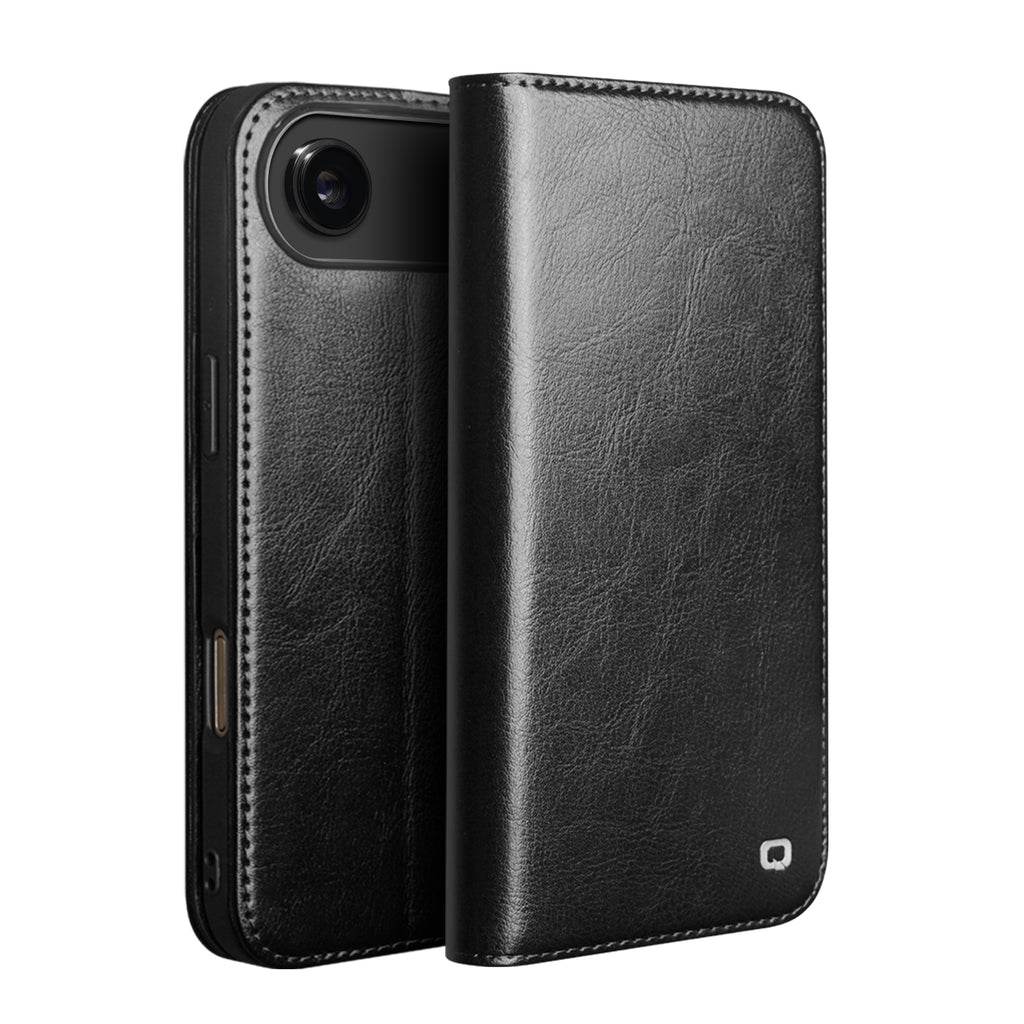 CornerMaple Premium Genuine Leather Wallet Case for iPhone- Magnetic Flip Cover with Card Holder