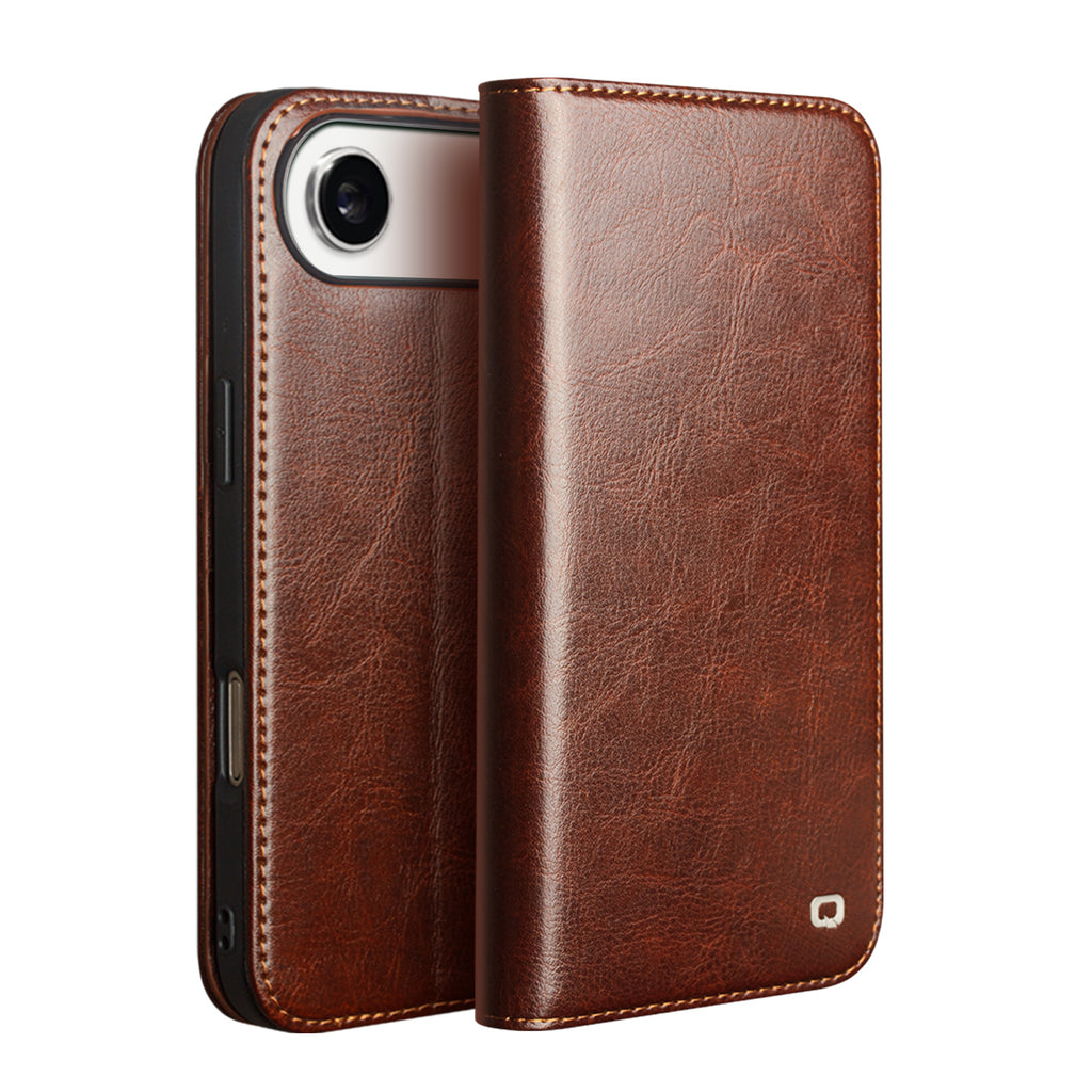 CornerMaple Premium Genuine Leather Wallet Case for iPhone- Magnetic Flip Cover with Card Holder