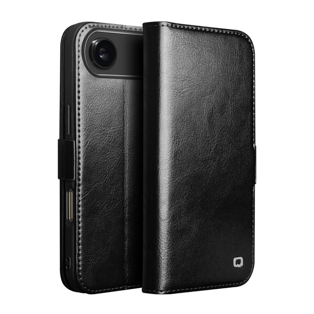MagSafe Compatible CornerMaple Premium Genuine Leather Wallet Case for iPhone 17 / iPhone Air / iPhone 17 Pro / iPhone 17 Pro Max - Magnetic Flip Cover with Card Holder